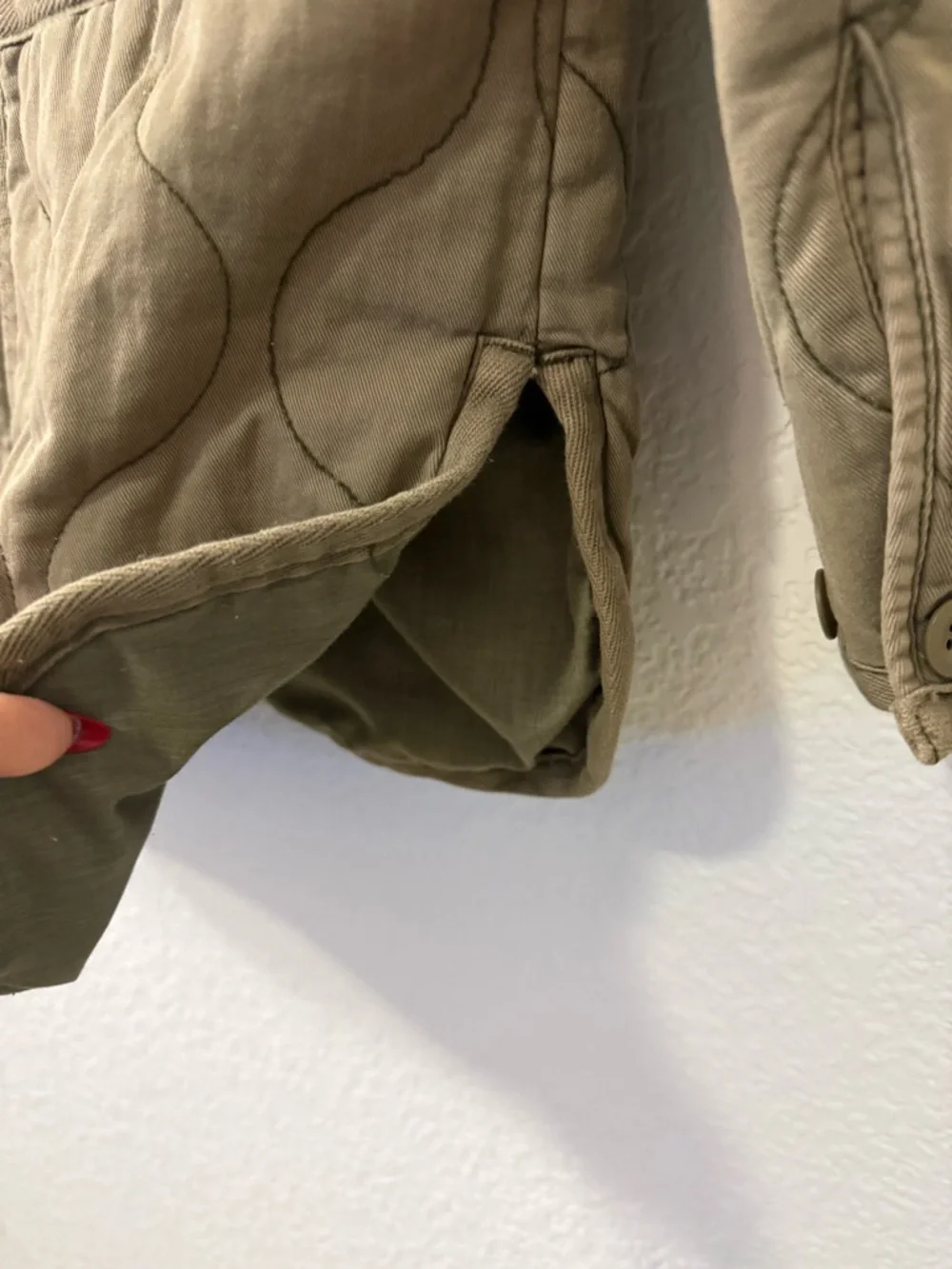 Madewell Quilted Jacket‎ in Olive Green